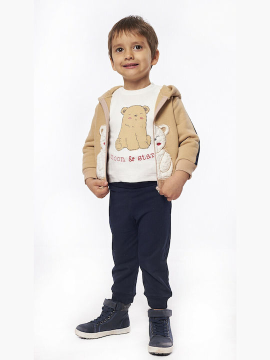 Hashtag Kids Sweatpants Set Beige 3pcs