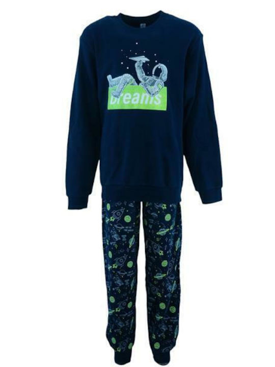 Dreams by Joyce Set Top & Bottom Kids Winter Cotton Pyjamas Blue