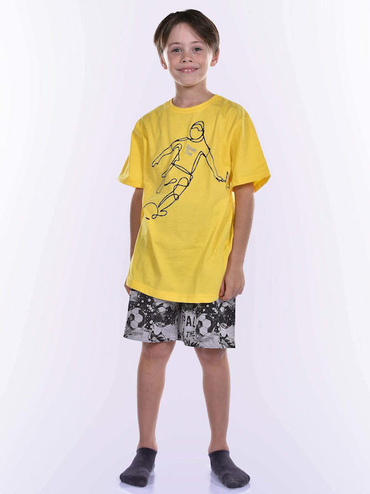 Dreams by Joyce Y Set Top & Bottom Kids Summer Pyjamas Yellow