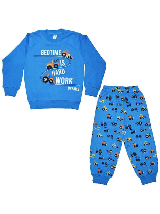 Dreams by Joyce Set Top & Bottom Kids Winter Pyjamas Blue