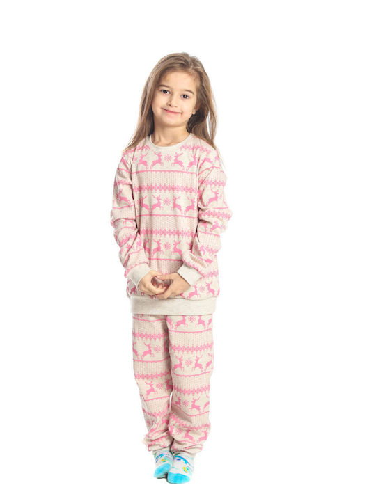 Dreams by Joyce Set Top & Bottom Kids Winter Pyjamas Pink