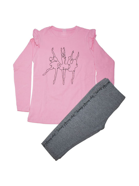 Joyce Kinder Set mit Leggings Winter 2Stück Rosa