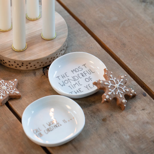 Raeder The Most Wonderful Time Of The Year Christmas Plate Porcelain White D10.5cm.