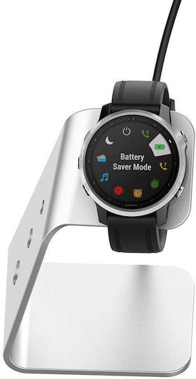 Charging Cable USB with Aluminum Base Wearable Charger Garmin Forerunner 745 / Venu Sq / Fenix 5/5s/5x/6/6s/6x/7/7x/7s Silver