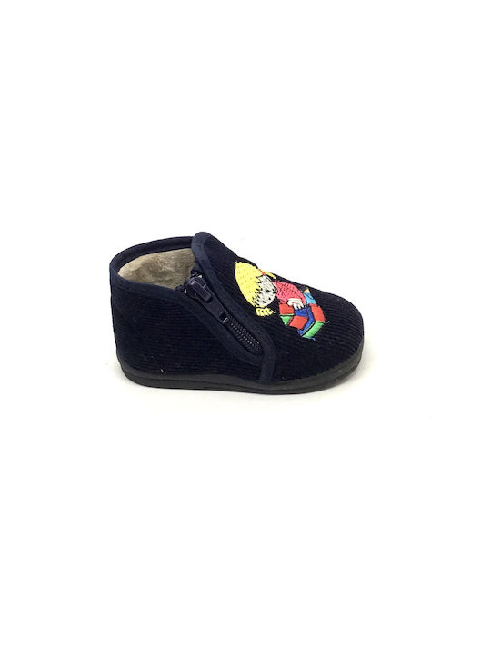 Adam's Shoes Anatomic Kids Slipper Ankle Boot Blue