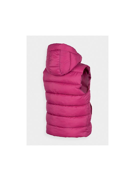 4F Kids Casual Jacket Sleeveless short Hooded Fuchsia