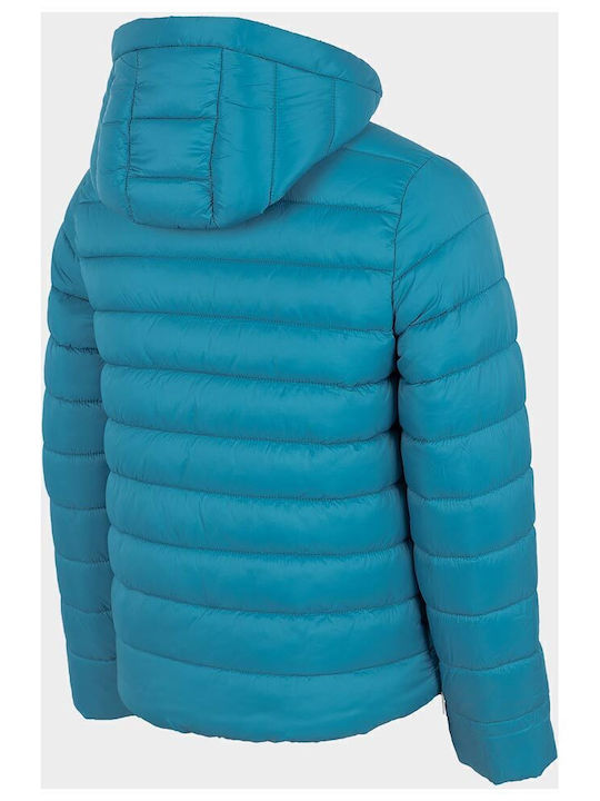 Kids' Quilted Jacket Short with Hood Blue
