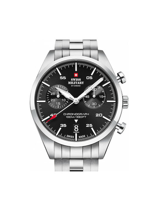 Swiss Military by Chrono Watch Chronograph Battery with Silver Metal Bracelet