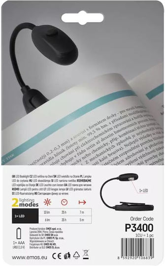 Emos Book Light LED with Clip Black