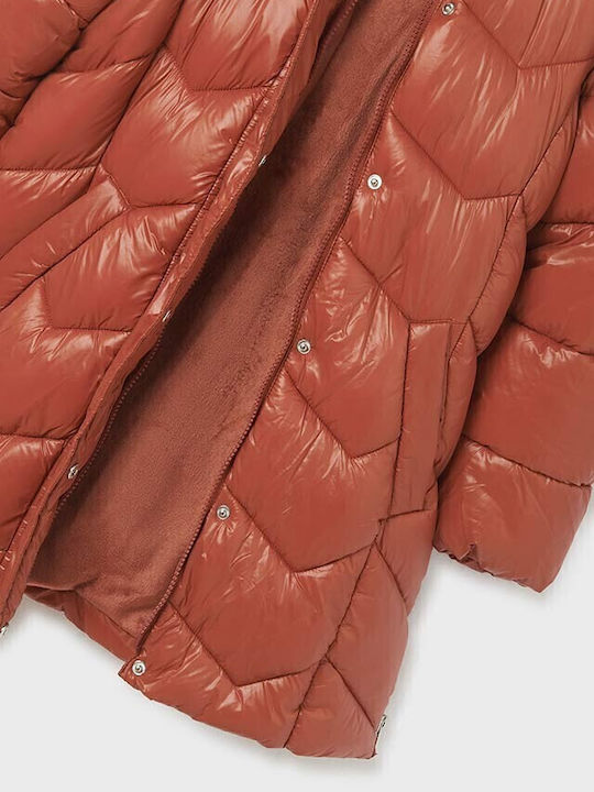 Kids' Parka Long with Hood Burgundy Ecofriends