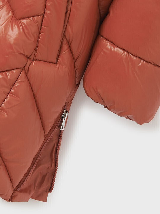 Kids' Parka Long with Hood Burgundy Ecofriends