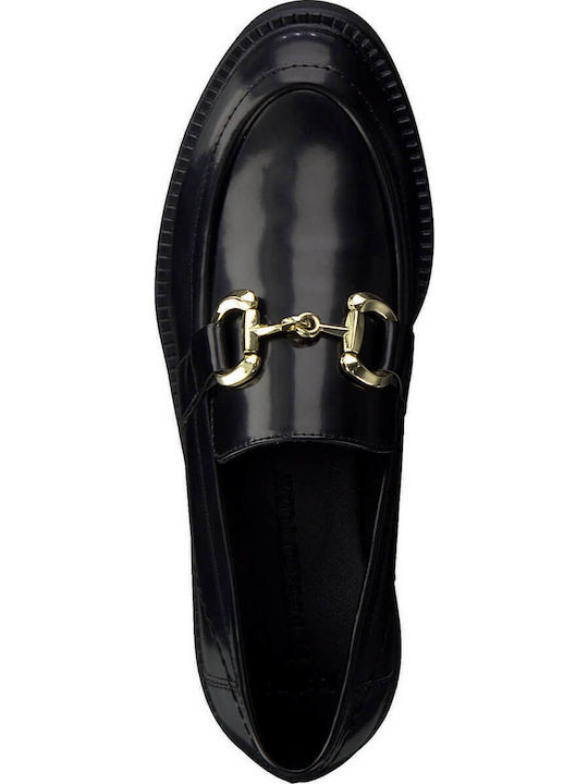 Leder Damen Mokassins in Schwarz Farbe