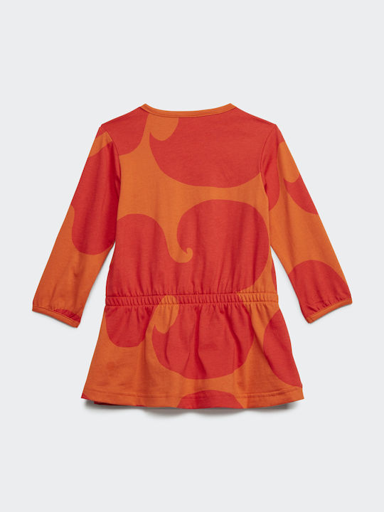Adidas Παιδικό Φόρεμα Μακρυμάνικο Πορτοκαλί