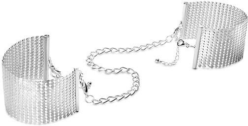 Bijoux Indiscrets Silver Metallic Mesh Handcuffs Χειροπέδες σε Ασημί Χρώμα