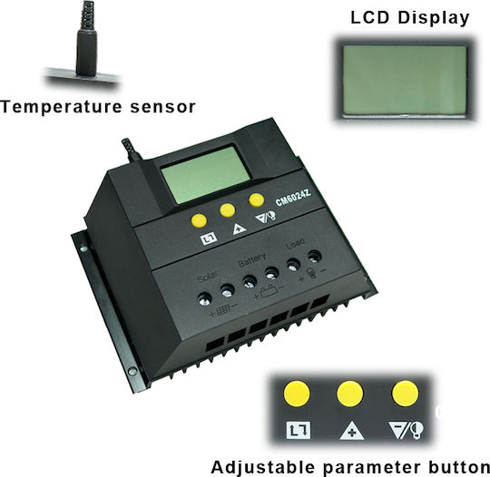 CM60 Controler de încărcare solară PWM 24V 60A