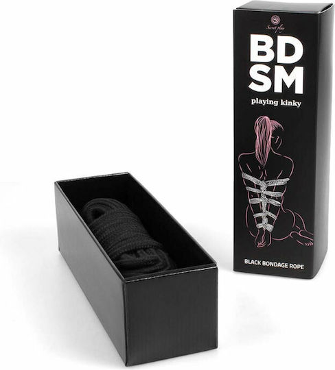 Secretplay BDSM Playing Kinky Σχοινί Δεσίματος Black Bondage Rope σε Μαύρο Χρώμα