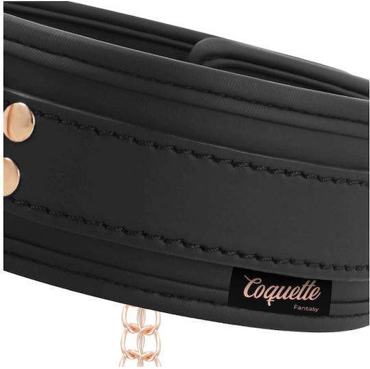 Coquette Vegan Leather Collar With Nipple Clamps BDSM Kit in Black Color