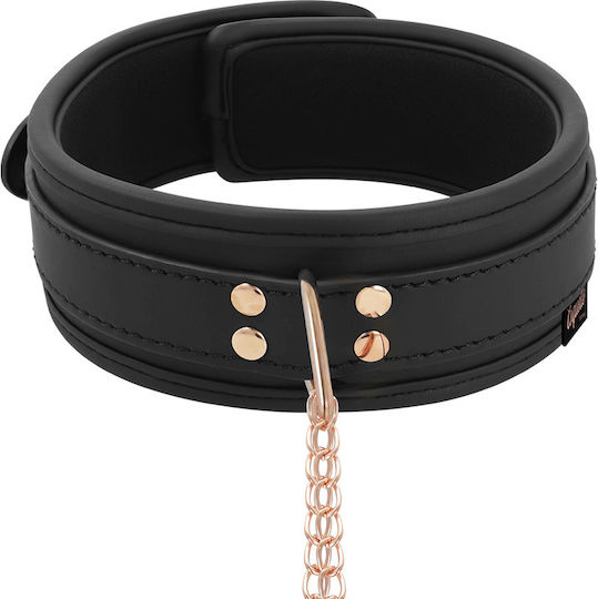 Coquette Vegan Leather Collar With Nipple Clamps BDSM Kit in Black Color