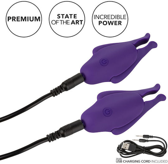 Calexotics Nipple Play Rechargeable Nipplettes Cleme pentru Sfârcuri în Culoare Violet