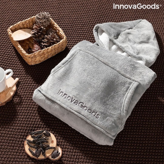 InnovaGoods Swug Одеяло Полар с Ръкави 120x160см Сиво