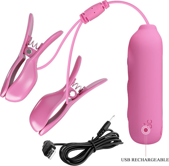 Pretty Love Nipple Clip για Ηλεκτροδιέγερση 7 Vibration Functions & 3 Electric Shock Functions σε Ροζ Χρώμα