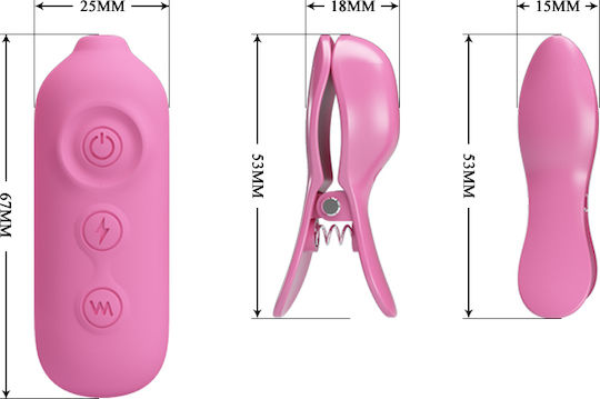 Pretty Love Nipple Clip για Ηλεκτροδιέγερση 7 Vibration Functions & 3 Electric Shock Functions σε Ροζ Χρώμα