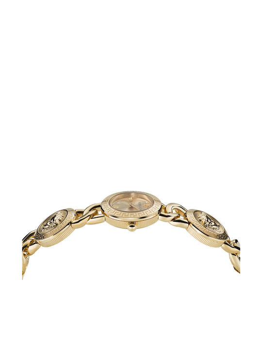 Versace Stud Icon Damen Uhr mit Gold Metallarmband