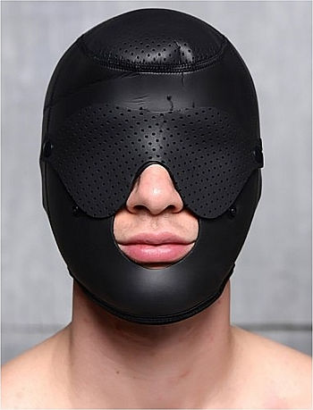 XR Master Series Scorpion Hood with Removable Blindfold & Mouth Mask BDSM Maske in Schwarz Farbe