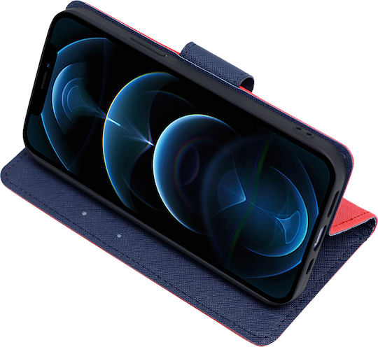 Sonique Trend Wallet Synthetic Leather Red / Dark Blue (Galaxy A03)