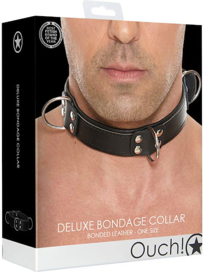 Shots Ouch Deluxe Bondage Collar Collar Black