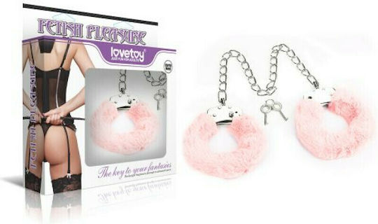 Lovetoy Pink Fluffy Leg Cuffs Handschellen in Rosa Farbe