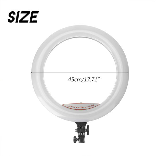 Selfie Ringlicht RGB Ringlicht 45cm mit Bodenstativ und Handyhalter