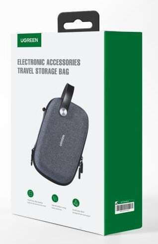 Ugreen Protective Case Hard Disk SSD Case Travel Bag 20,3 x 12,9 x 7,2 cm Gray (50903)