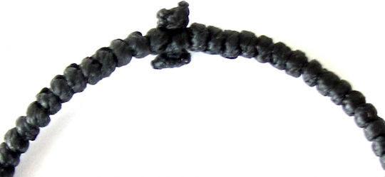 IconsGR Prayer Beads With Murano Cross and Blue Bead Black
