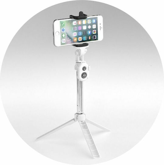 Blun Selfie Stick Tripod Bluetooth Λευκό