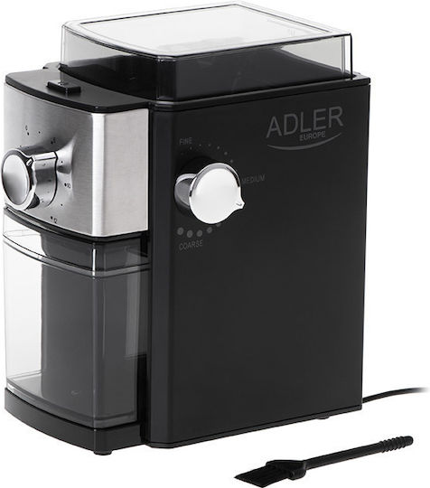 Adler AD-4448 Electric Coffee Grinder 300W for 250gr Beans and 12 Grind Levels Silver