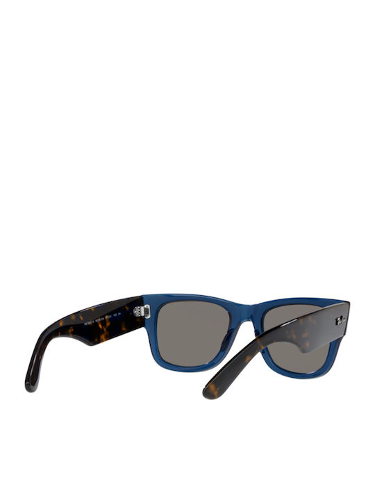 Ray Ban Mega Wayfarer Unisex Ochelari de soare cu Maro Tortoise Cadru și Albastru Lentilă RB0840S 6638O4