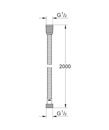 Grohe Relexaflex Metal Longlife 2000 Duschschlauch Spirale Kunststoff 200cm Silber