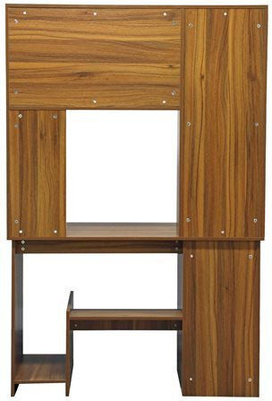 Birou de Calculatoare Status din Lemn cu Bibliotecă Nuc 120x55x182cm