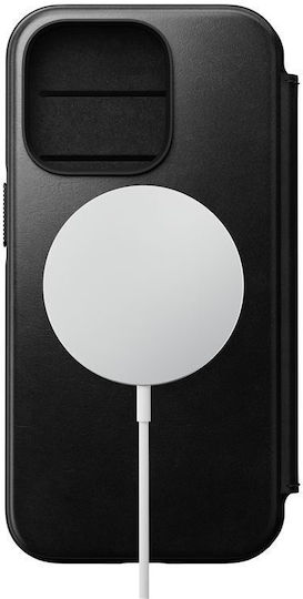 Nomad Rugged Folio Book Δερμάτινο Μαύρο (iPhone 14 Pro)