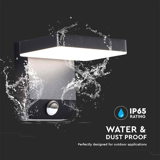 V-TAC Aplica de exterior montată pe perete LED IP65 17W cu Alb Cald Lumină 17.8x17x16εκ.