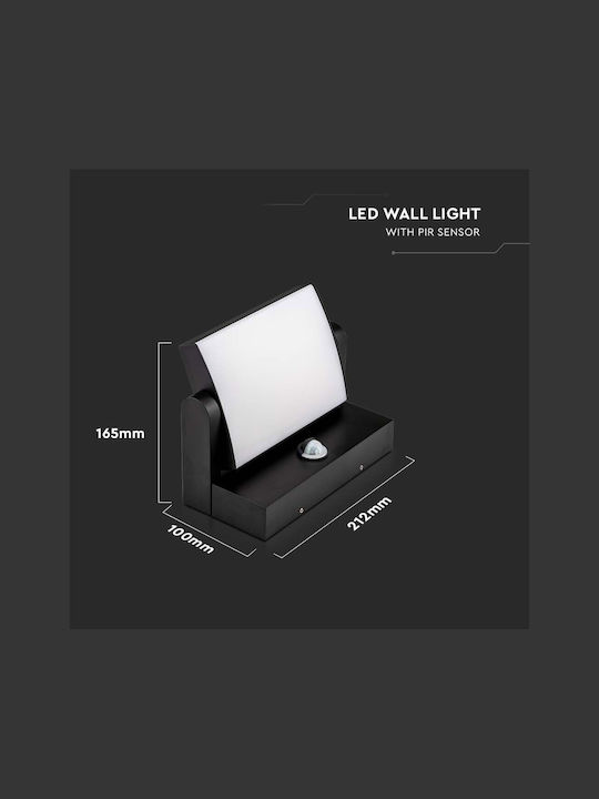 V-TAC Стенен Външен Плафон LED IP65 17W с Естествено бяло Светлина 21.2x16.5x10εκ.