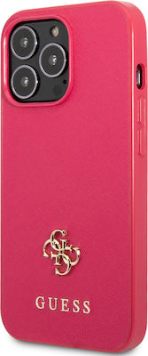 Guess Saffiano Small 4G Back Cover Πλαστικό Ροζ (iPhone 13 Pro)