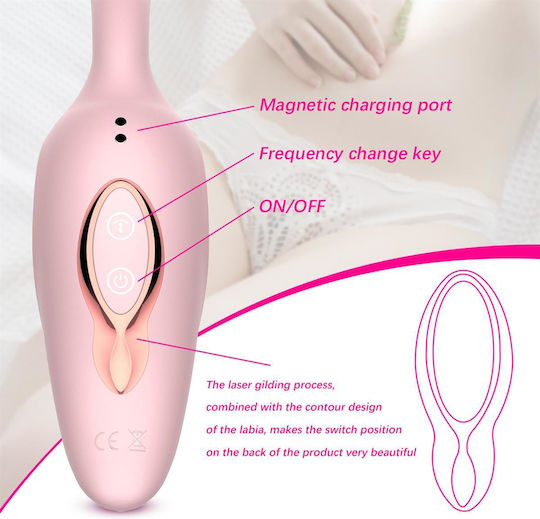 Kinksters Δονητής Rabbit 3 in 1 Thrusting Vibrator 25.6cm Pink