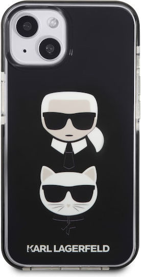 Karl Lagerfeld Karl & Choupette Heads Back Cover Plastic / Silicone Black (iPhone 13) KLHCP13MTPE2TK