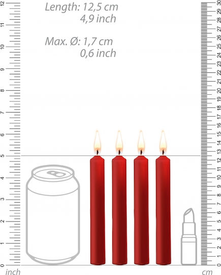Shots Ouch! Parafin Teasing Wax Candles 4-pack 4buc