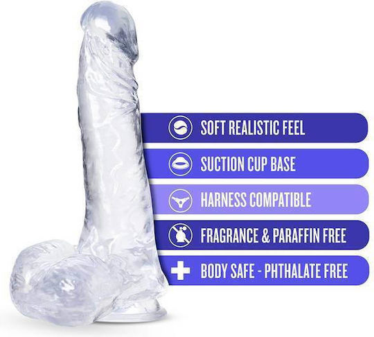 B Yours Plus Ram n’ Jam Realistisches Dildo mit Hoden und Saugnapf Clear 20cm