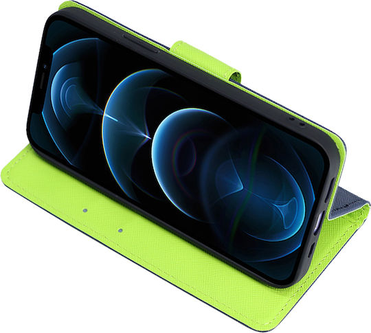 Sonique Trend Портмоне Изкуствена кожа Dark Blue / Acid Green (Huawei Nova 8i / Honor 50 Lite)