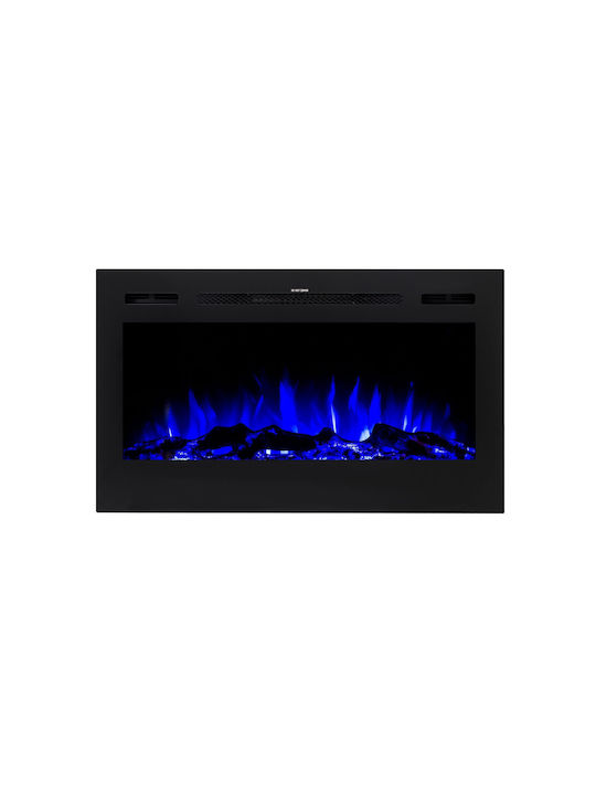 Hitense London ”Luxury Edition” Wandmontiert Elektrischer Kamin 1600W 91.5x54.5cm Schwarz