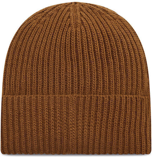 Beanie Männer Beanie mit Rippstrick in Braun Farbe
